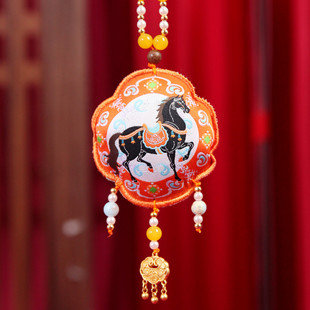 非遗谷氏香老字号联名香囊挂件 2026马年本草香包挂饰汽车挂荷包