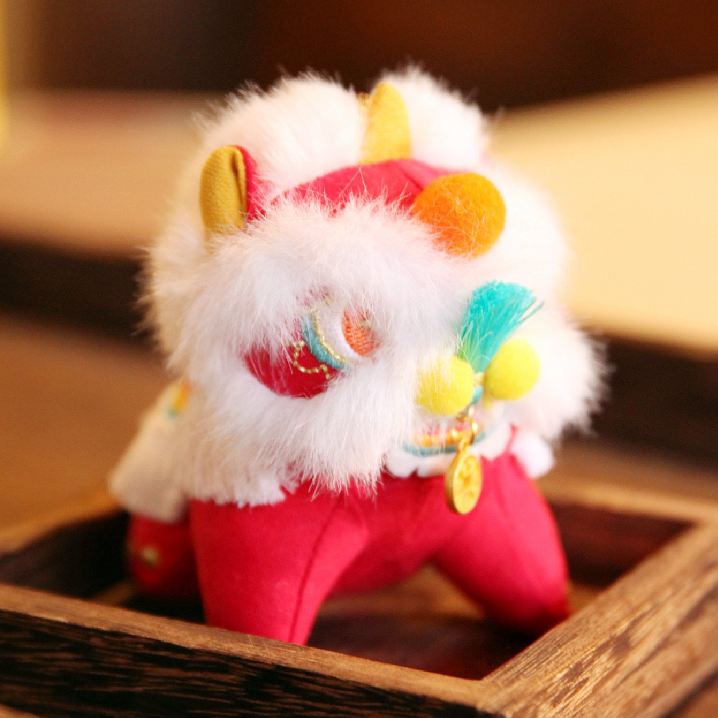 成品锦绣萌狮立体红色醒狮香囊