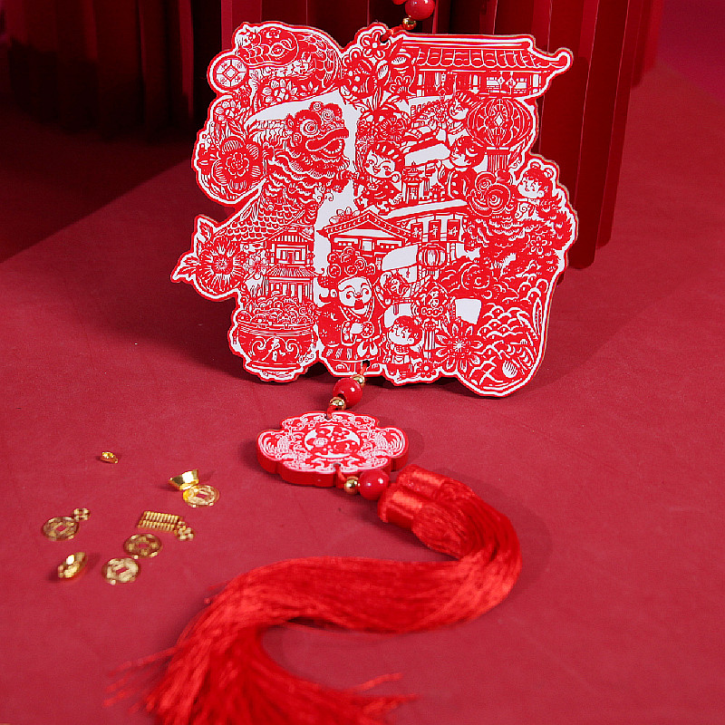 年木牌挂件中国结国潮国风