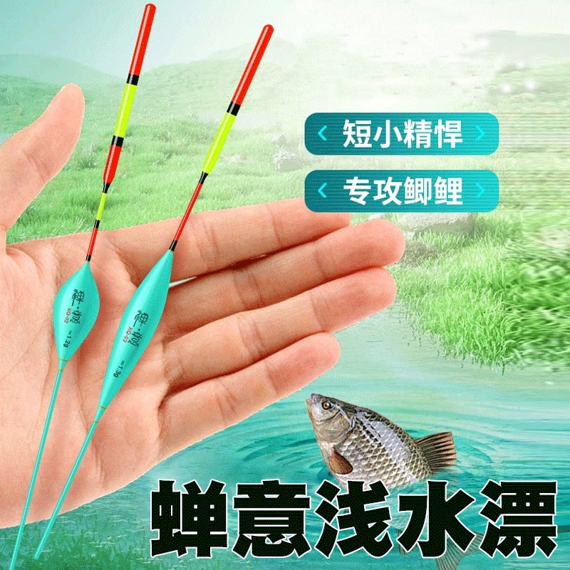 蝉意短漂专用秋冬钓浅水漂醒目加粗鲫鱼漂冰钓漂小白条溪流草洞