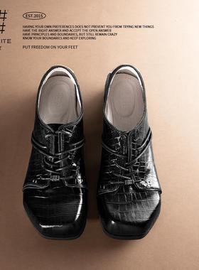 编界Rewrite「神秘主义」知识分子牛津鞋复古方头商务休闲牛皮鞋