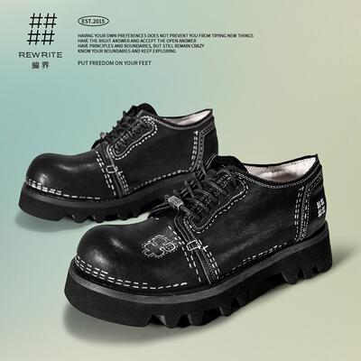编界Rewrite厚底德比鞋原创手绘