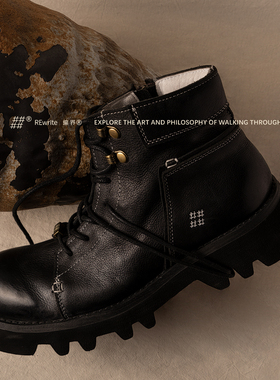 【王赫野同款】编界Rewrite将 厚底德比鞋休闲意大利牛皮中邦马丁