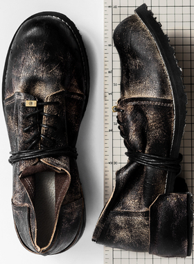 编界Rewrite 朗 手工绅士古着休闲百搭鞋 做旧新潮男女单鞋皮鞋