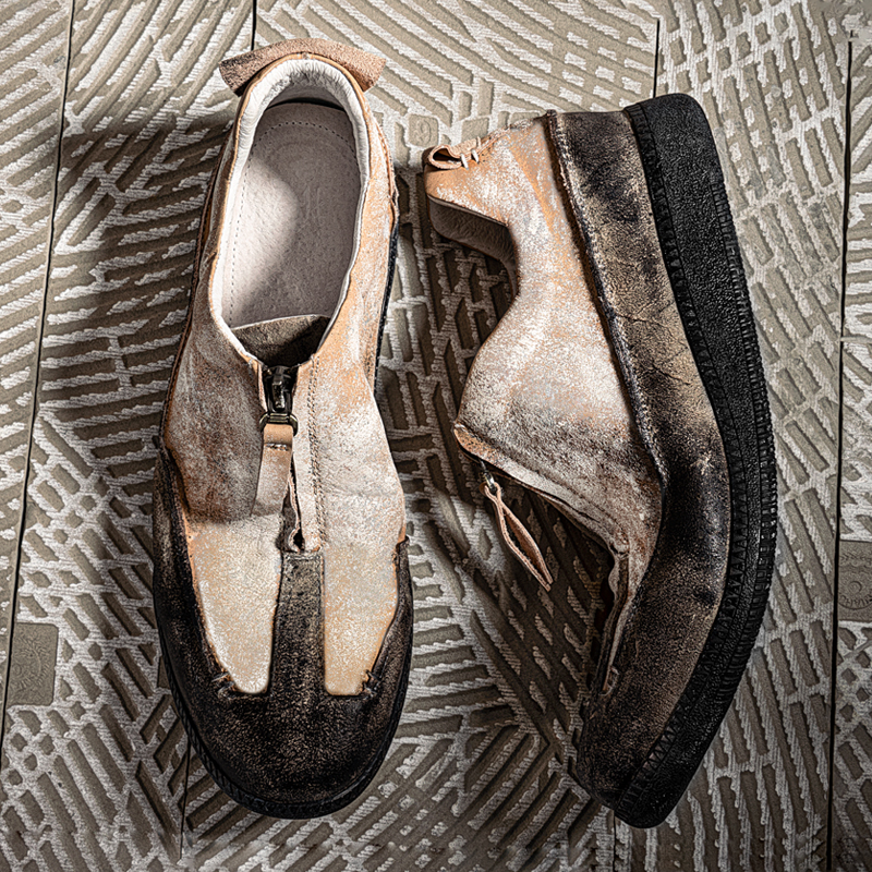 鞋子艺术品日系文艺免免系带拉链