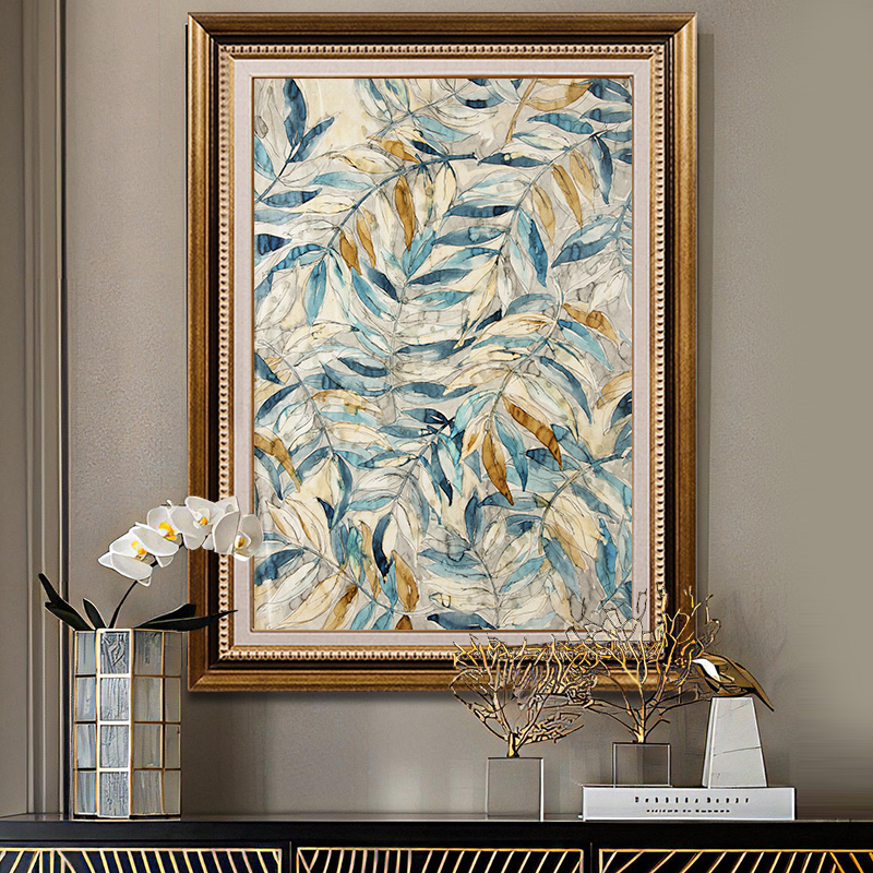美式玄关装饰画轻奢走廊过道竖版挂画欧式餐厅背景墙壁画家繁叶茂图片