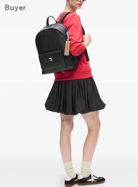 Karl Lagerfeld 直邮代购 牛皮外兜拉链马蹄男女双肩包 26春夏