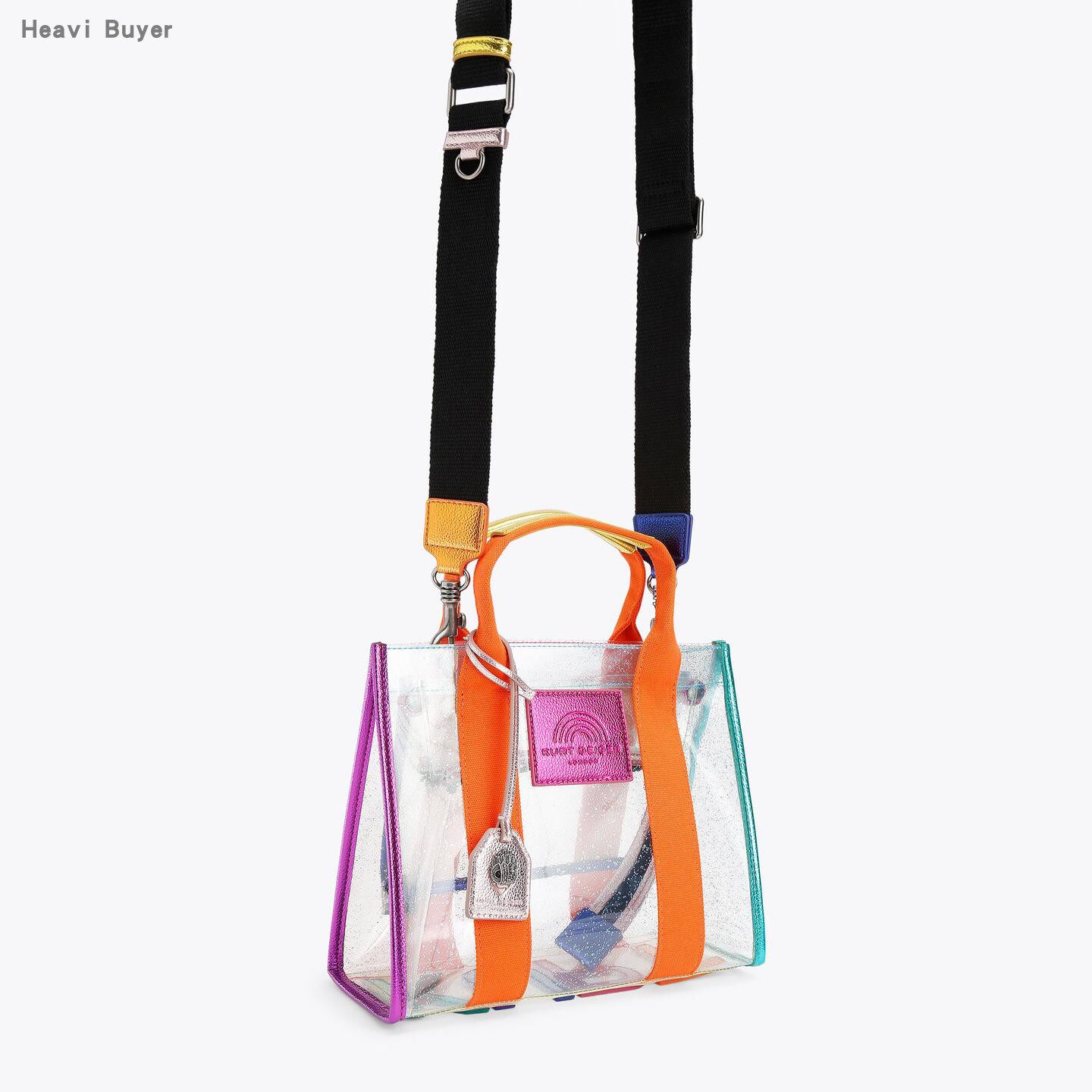 【TT Heavi】直邮代购 亮粉PVC透明彩色拼接小号托特女包 25春夏