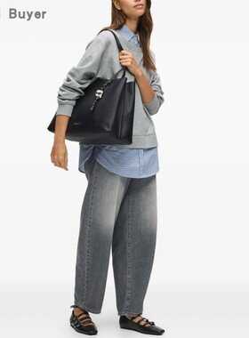 Karl Lagerfeld 直邮代购 牛皮大号通勤纯色杀手托特女包 26春夏