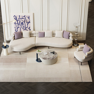 TsPb斯璞羊羔绒布艺沙发现代简约异形客厅小户型组合设计师定制