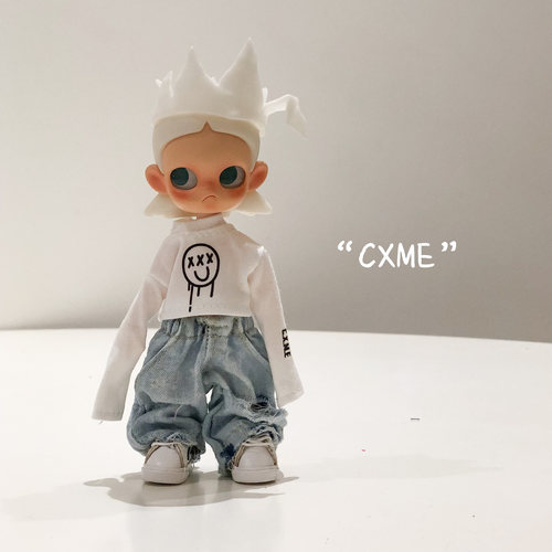 CXME 0B11嘎子姐12分改娃衣二次元玩偶粘土人衣服破坏废土牛仔裤