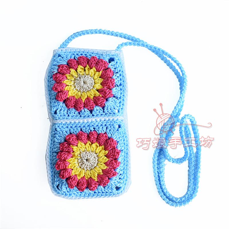 尼泊尔手作钩花编织手拿包