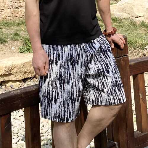 人造棉夏季薄款大码男短裤沙滩裤