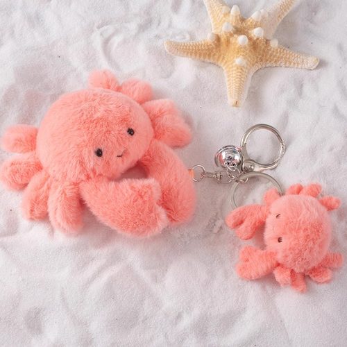 可爱螃蟹乌龟公仔海豚虎鲸玩偶海洋动物毛绒玩具磁吸包挂件钥匙扣