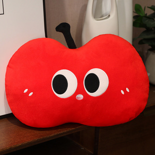 多巴胺大眼睛红苹果抱枕睡觉布娃娃沙发座椅靠背腰靠毛绒玩偶靠枕