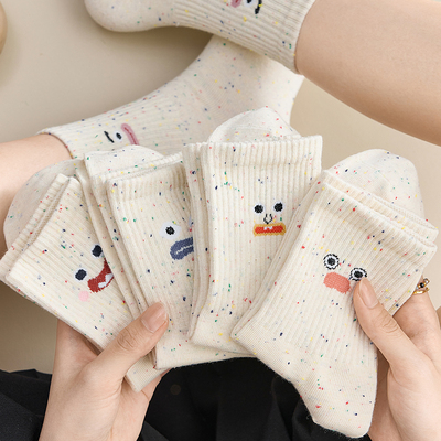 袜子女童中筒春秋季纯棉防臭吸汗