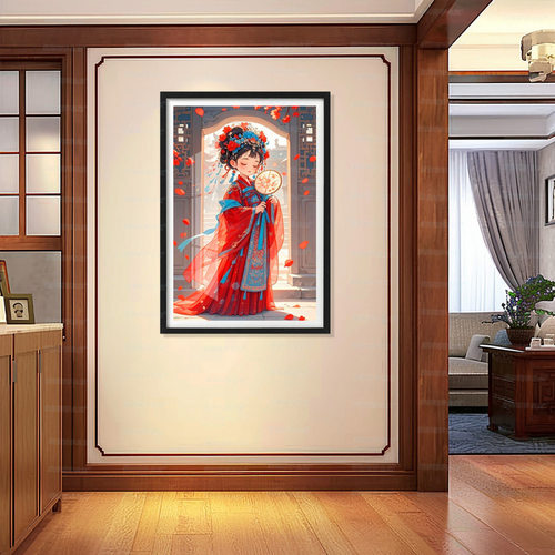 【进口棉布】蒙娜丽莎十字绣簪花新娘简约唯美中国风装饰线绣