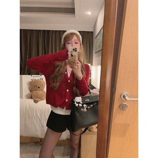 针织开衫 Yukiss 纽扣薄款 美丽奴羊毛 miu系B搭