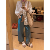 牛仔九分裤 Yukiss 宽松弯刀裤 薄料 自留气球裤