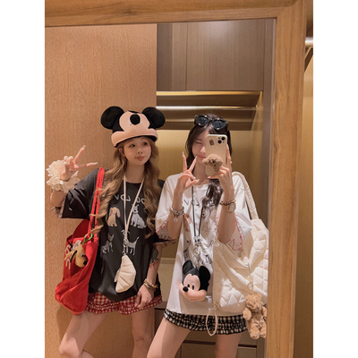 Yukiss【福利清仓5折】我爱小狗2.0！袖口花边/印花宽松短袖T恤