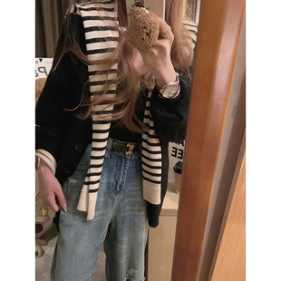 披肩小坎肩 Yukiss 条纹针织衫 有厚度 老钱精髓