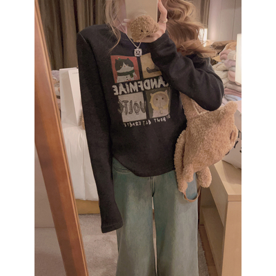 Yukiss显瘦卡通长袖上衣