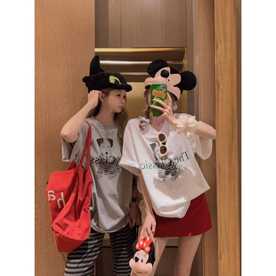 新增色 T恤 可爱小狗 卡通宽松短袖 显瘦 Yukiss