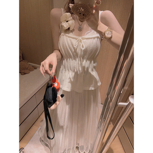 Yukiss 软乎乎超爱白色针织收腰外穿小背心吊带 福利清仓5折