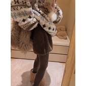 Yukiss 女冬韩系宽松时髦南瓜裤 小个子羊羔毛高腰阔腿短裤 休闲裤