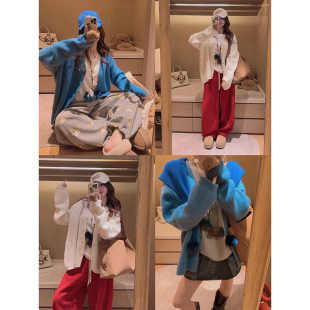 外套 Yukiss 坑条v领毛衣针织开衫 巨显白 春日刚需