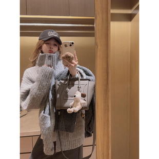 纽扣高领翻领毛衣 可当外套 定染色加厚版 Yukiss