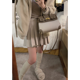 YUKISS 高腰加厚呢料百褶短裙女冬韩系遮胯显瘦 福利清仓5折