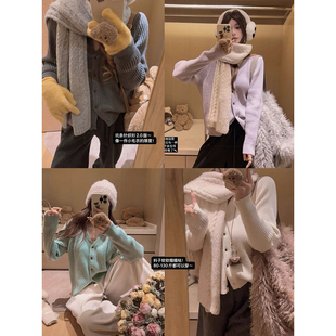 羊毛v领坑条内搭针织开衫 巨显瘦 糯叽叽 Yukiss