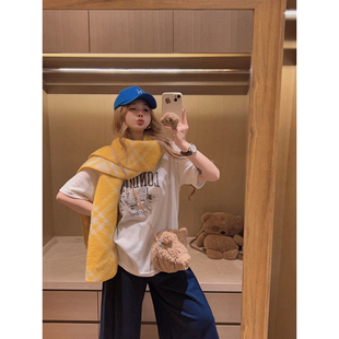 T恤 Yukiss 针织料字母短袖 自带厚度 秋冬内搭tee