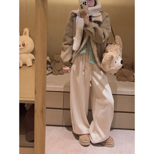 发财糯米裤 ～ 加绒 卫裤 宽松立体感弯刀裤 Yukiss