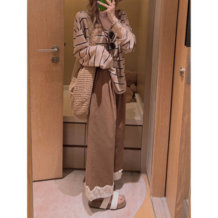 水洗棉九分休闲裤 下摆花边 立体盘金刺绣 Yukiss