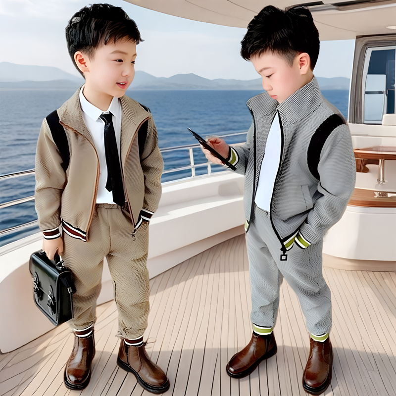 儿童运动服两件套男童套装潮小童洋气休闲帅气网红棒球服园服校服