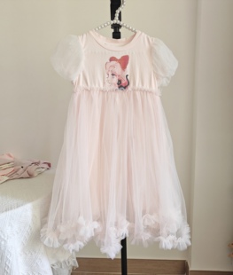 艾拉安朵夏季女童拼接连衣裙纱裙110-150足码 实物图