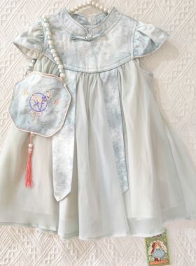 7-seven女童夏季荷包国风裙旗袍连衣裙