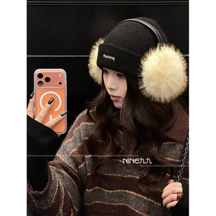 NINE九 毛茸茸护耳学生骑行保暖防寒耳暖耳套 韩系毛绒耳罩女冬季