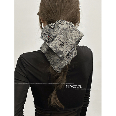 复古原创方巾发饰女2025新款