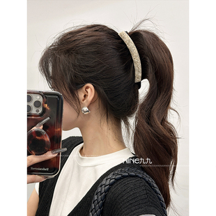 NINE九 扭夹 大号香蕉夹韩国FRANCE竖夹后脑勺马尾夹发夹豹纹法式