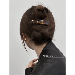 NINE九 女头饰发卡边夹 高级感醋酸一字夹发夹简约发饰夹子韩版