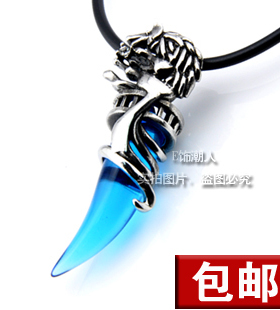 黑玛瑙钛钢男士韩版复古战狼吊坠