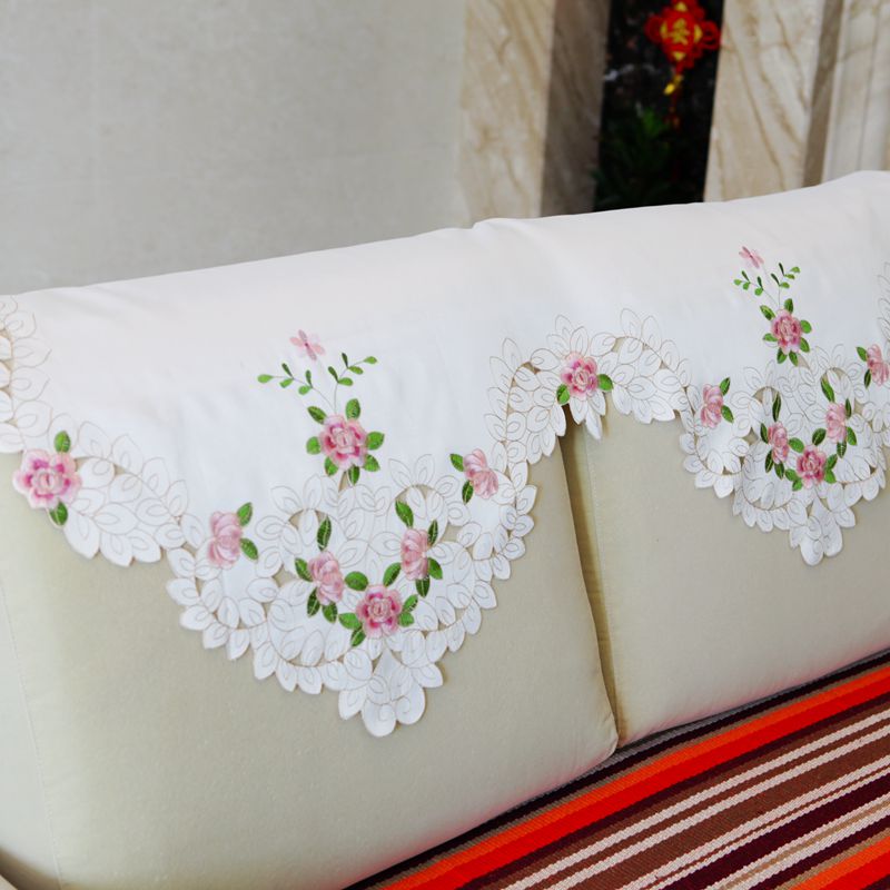 绣花单人布艺沙发扶手巾