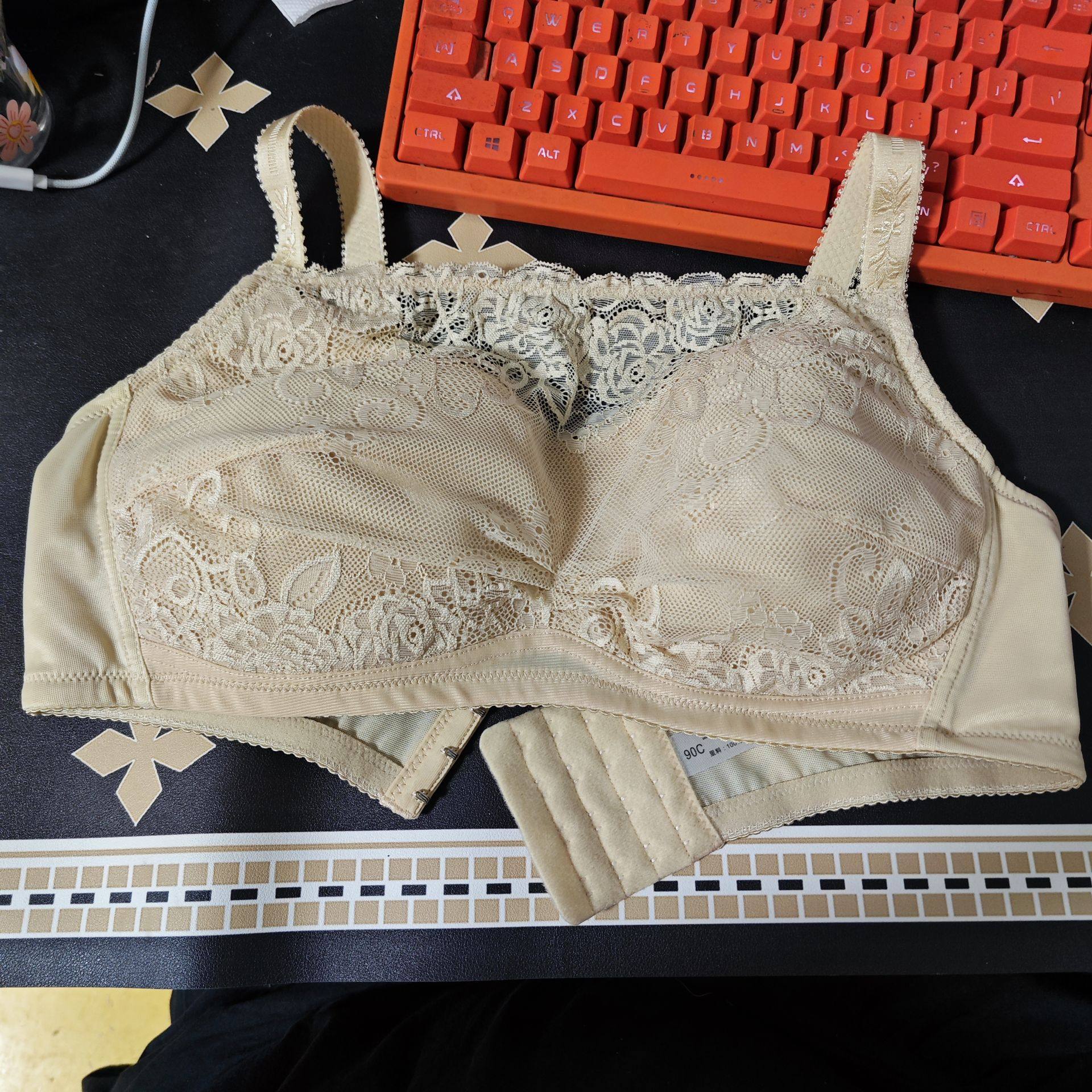 乳腺切除术后用装义乳的文胸罩乳罩大码胖夏薄款无钢圈蕾丝抹胸女