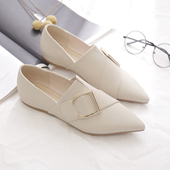 尖头平底鞋 单鞋 子英伦小皮鞋 气质百搭软底时尚 女2025新款 春秋女鞋