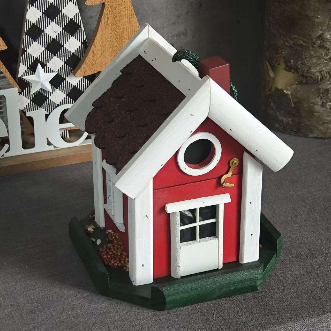 百亩外贸欧式乡村房子造型木质喂鸟器鸟屋两用花园庭院装饰造景,家居饰品,户外/庭院摆件,淘宝优惠券,粉丝福利购,淘宝优惠卷