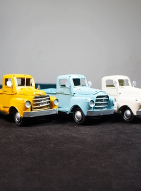 铁艺小卡车带斗金属汽车老爷车工艺品家居装饰品孩子的礼物礼品