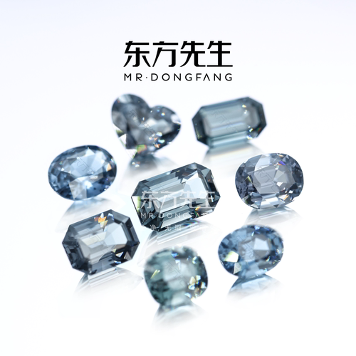 东方先生说珠宝 天然灰色尖晶石 无烧 高级金属灰 18k 裸石 定制